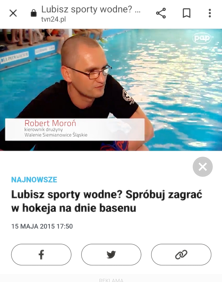 Hokej pod wodą Walenie w TV Siemianowice Śląskie